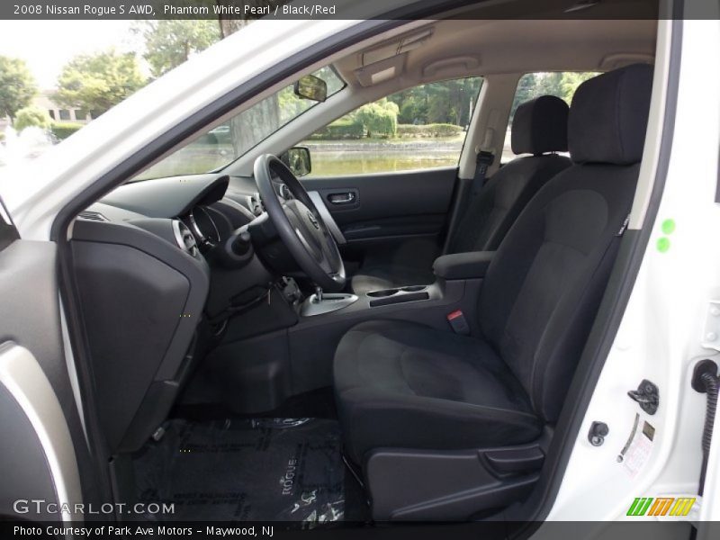 Phantom White Pearl / Black/Red 2008 Nissan Rogue S AWD