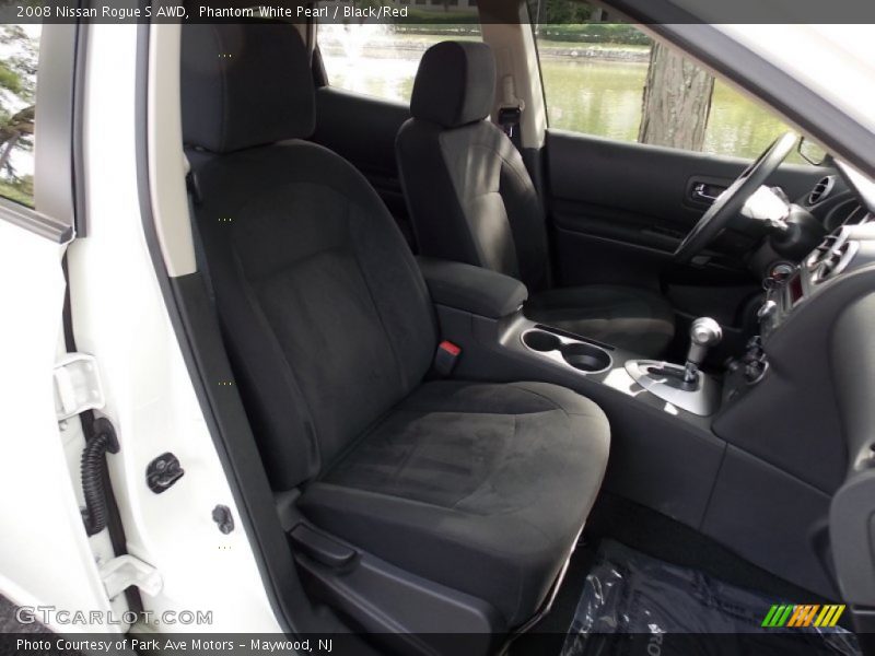 Phantom White Pearl / Black/Red 2008 Nissan Rogue S AWD