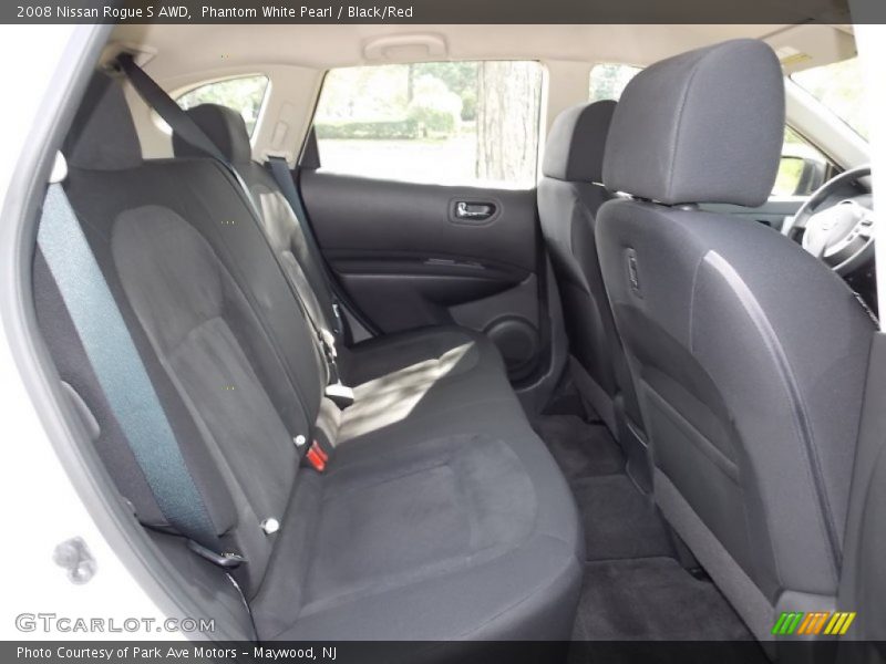 Phantom White Pearl / Black/Red 2008 Nissan Rogue S AWD