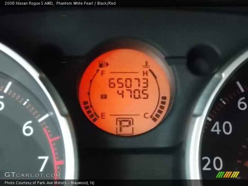 Phantom White Pearl / Black/Red 2008 Nissan Rogue S AWD