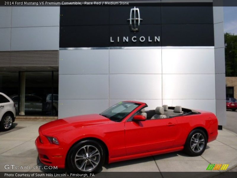 Race Red / Medium Stone 2014 Ford Mustang V6 Premium Convertible