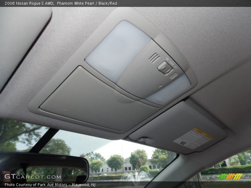 Phantom White Pearl / Black/Red 2008 Nissan Rogue S AWD