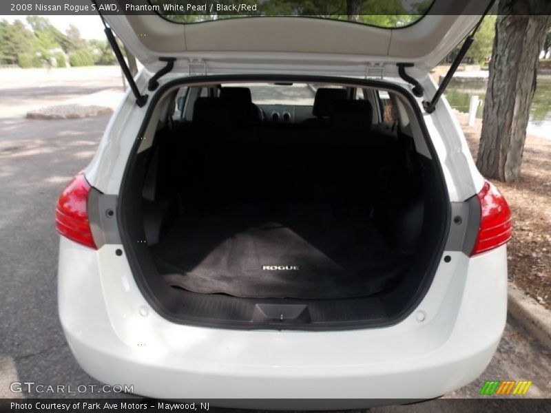 Phantom White Pearl / Black/Red 2008 Nissan Rogue S AWD