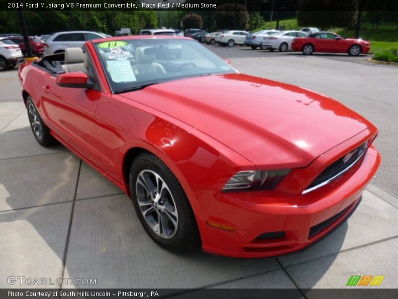 Race Red / Medium Stone 2014 Ford Mustang V6 Premium Convertible