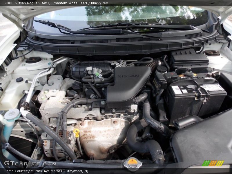 Phantom White Pearl / Black/Red 2008 Nissan Rogue S AWD