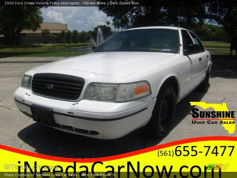 Vibrant White / Dark Denim Blue 2000 Ford Crown Victoria Police Interceptor