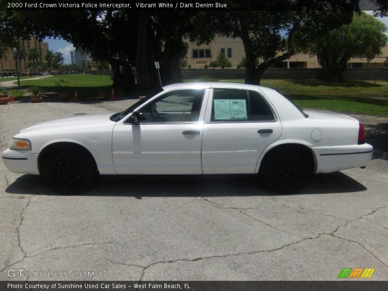 Vibrant White / Dark Denim Blue 2000 Ford Crown Victoria Police Interceptor