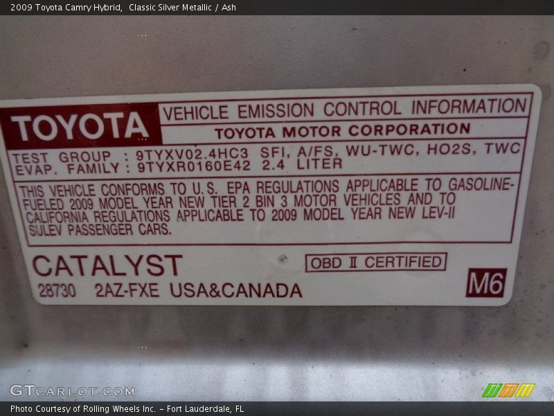 Classic Silver Metallic / Ash 2009 Toyota Camry Hybrid