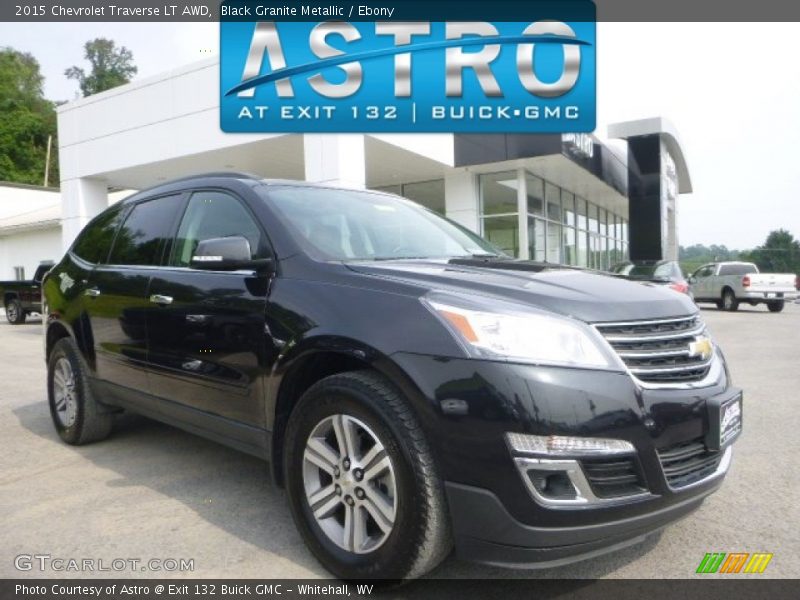 Black Granite Metallic / Ebony 2015 Chevrolet Traverse LT AWD