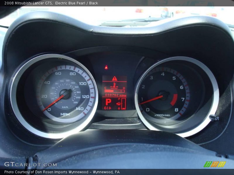 Electric Blue Pearl / Black 2008 Mitsubishi Lancer GTS