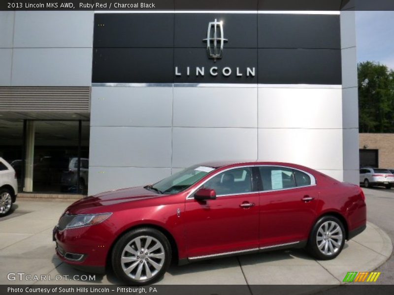 Ruby Red / Charcoal Black 2013 Lincoln MKS AWD