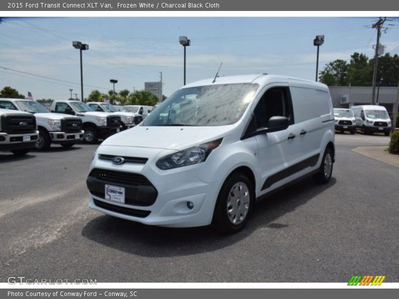 Frozen White / Charcoal Black Cloth 2015 Ford Transit Connect XLT Van