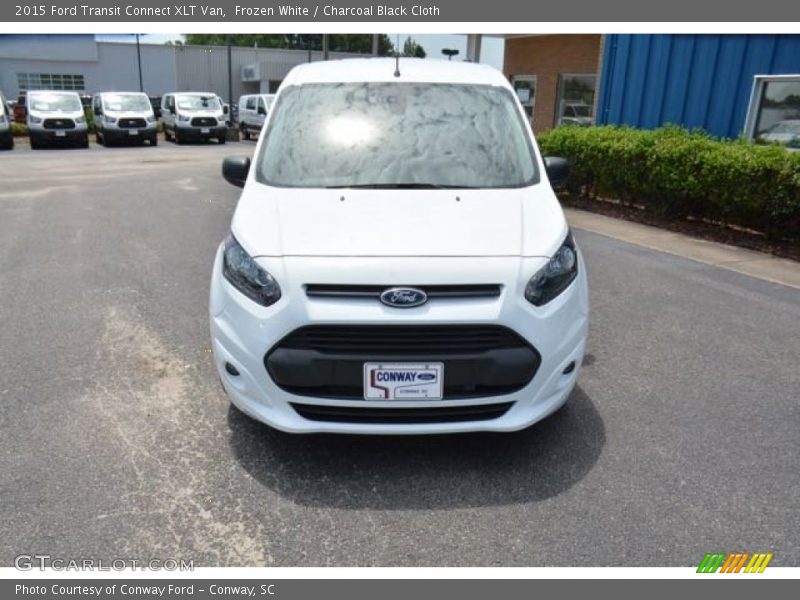 Frozen White / Charcoal Black Cloth 2015 Ford Transit Connect XLT Van