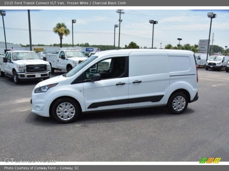 Frozen White / Charcoal Black Cloth 2015 Ford Transit Connect XLT Van