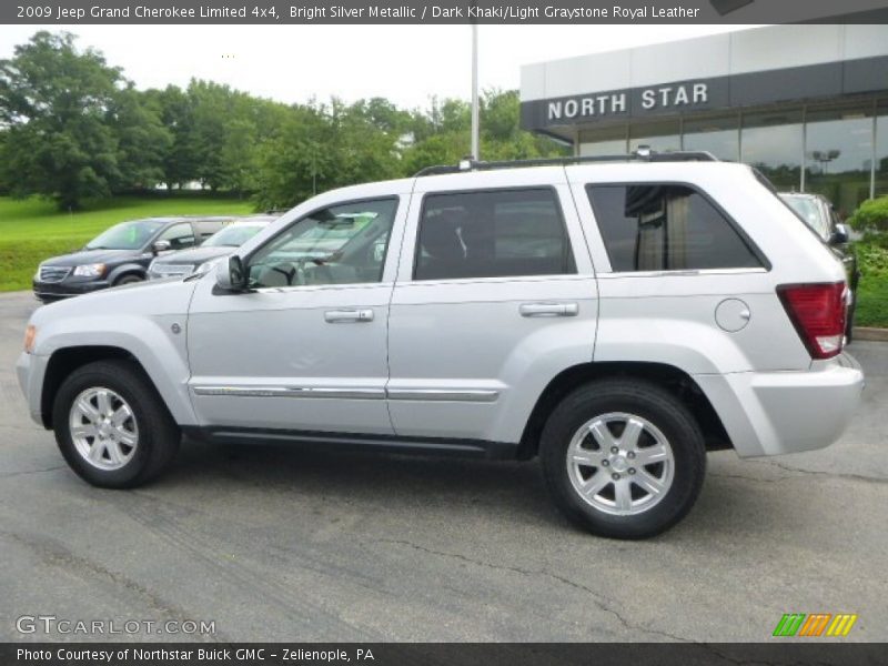Bright Silver Metallic / Dark Khaki/Light Graystone Royal Leather 2009 Jeep Grand Cherokee Limited 4x4
