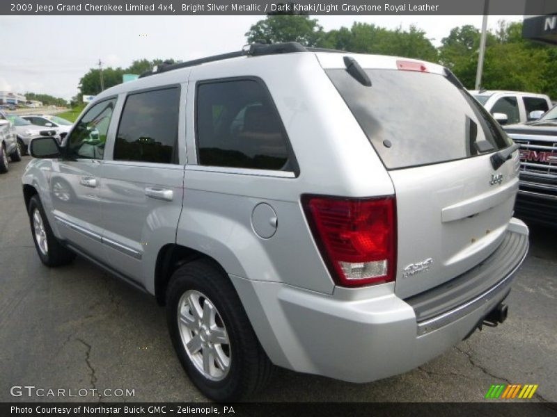 Bright Silver Metallic / Dark Khaki/Light Graystone Royal Leather 2009 Jeep Grand Cherokee Limited 4x4