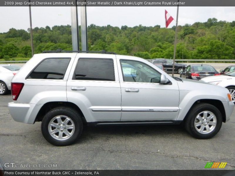 Bright Silver Metallic / Dark Khaki/Light Graystone Royal Leather 2009 Jeep Grand Cherokee Limited 4x4