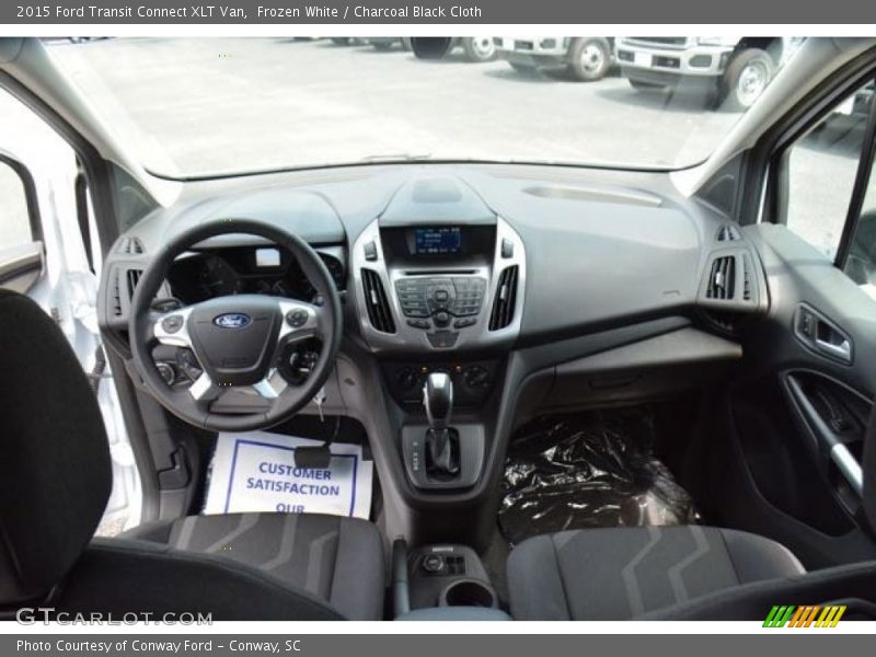 Frozen White / Charcoal Black Cloth 2015 Ford Transit Connect XLT Van
