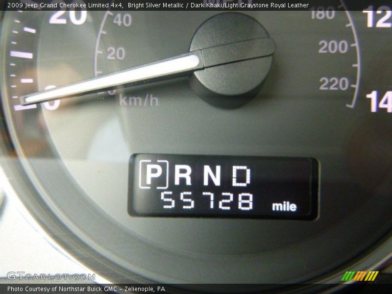 Bright Silver Metallic / Dark Khaki/Light Graystone Royal Leather 2009 Jeep Grand Cherokee Limited 4x4
