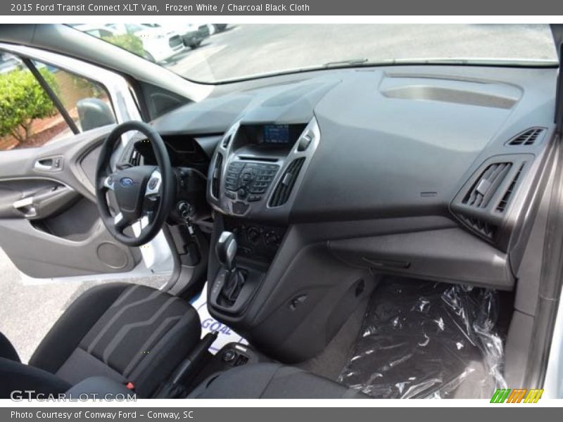 Frozen White / Charcoal Black Cloth 2015 Ford Transit Connect XLT Van