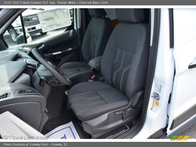 Frozen White / Charcoal Black Cloth 2015 Ford Transit Connect XLT Van