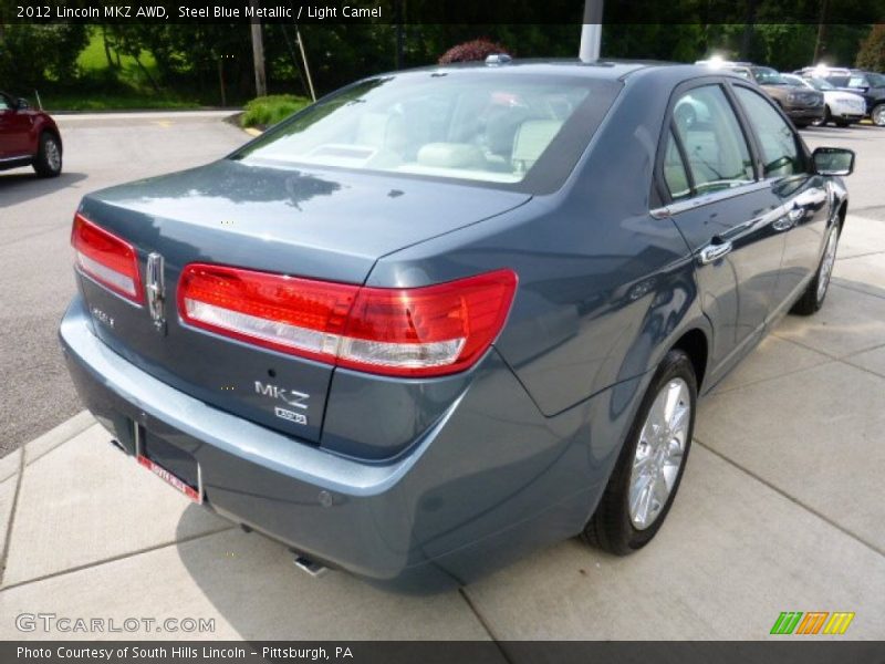 Steel Blue Metallic / Light Camel 2012 Lincoln MKZ AWD