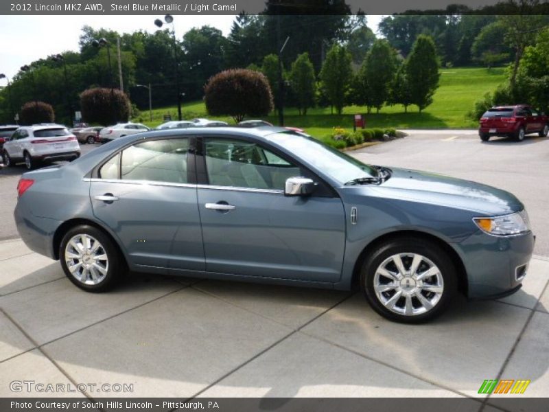 Steel Blue Metallic / Light Camel 2012 Lincoln MKZ AWD