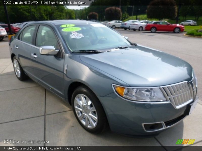 Steel Blue Metallic / Light Camel 2012 Lincoln MKZ AWD