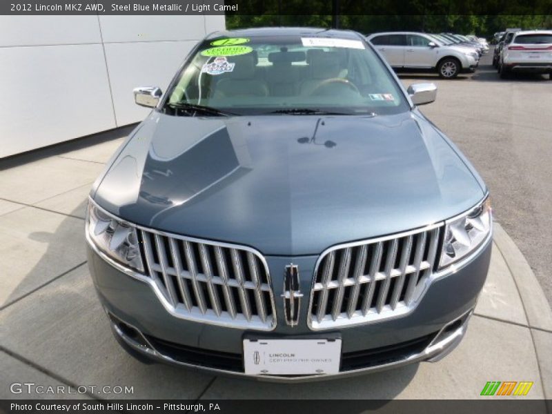 Steel Blue Metallic / Light Camel 2012 Lincoln MKZ AWD
