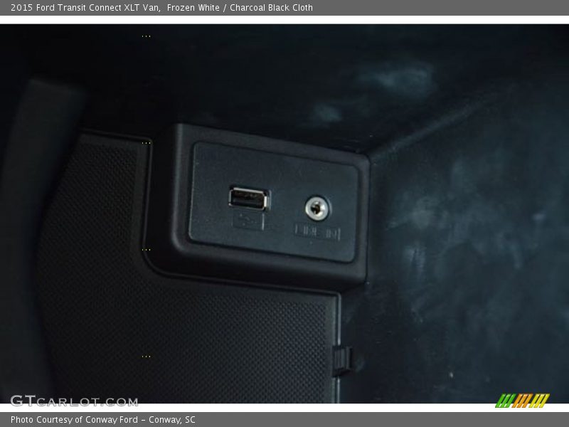 Frozen White / Charcoal Black Cloth 2015 Ford Transit Connect XLT Van