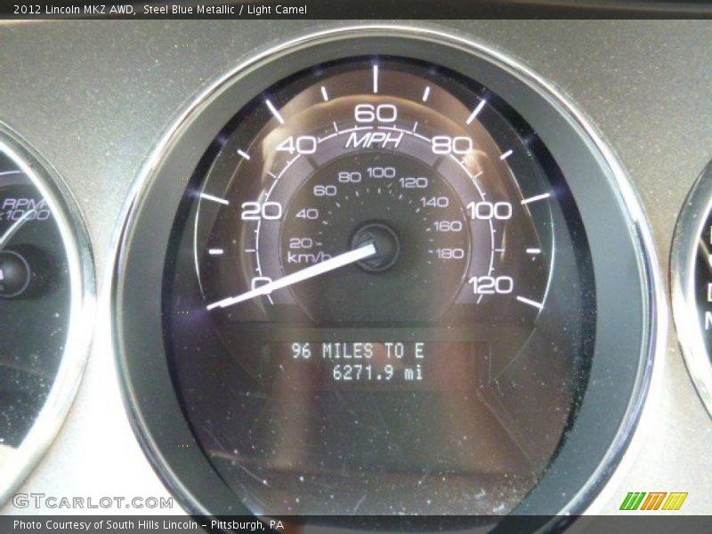 Steel Blue Metallic / Light Camel 2012 Lincoln MKZ AWD