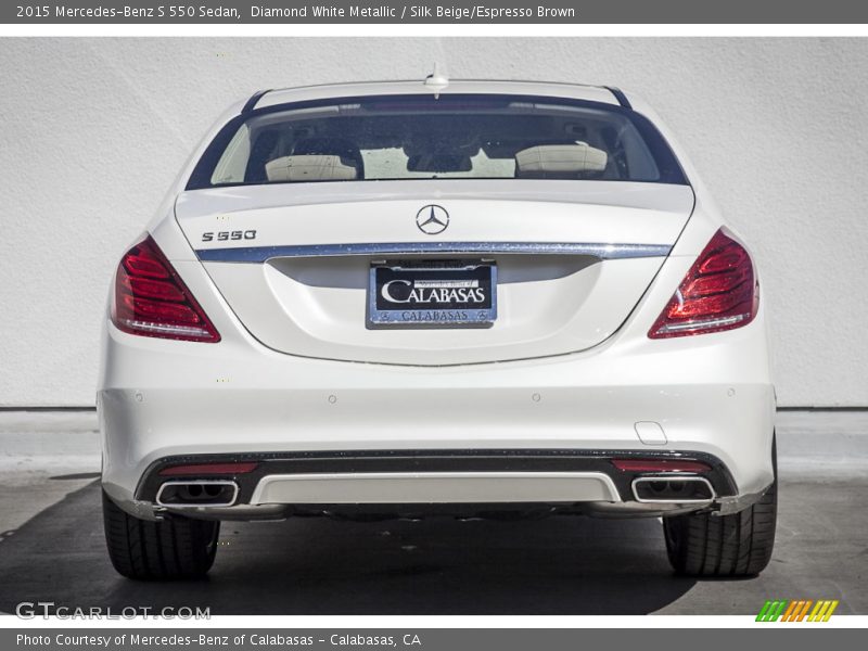 Diamond White Metallic / Silk Beige/Espresso Brown 2015 Mercedes-Benz S 550 Sedan