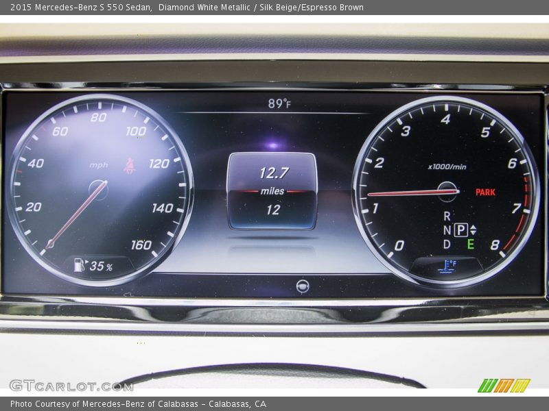 Diamond White Metallic / Silk Beige/Espresso Brown 2015 Mercedes-Benz S 550 Sedan