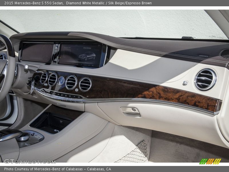 Diamond White Metallic / Silk Beige/Espresso Brown 2015 Mercedes-Benz S 550 Sedan
