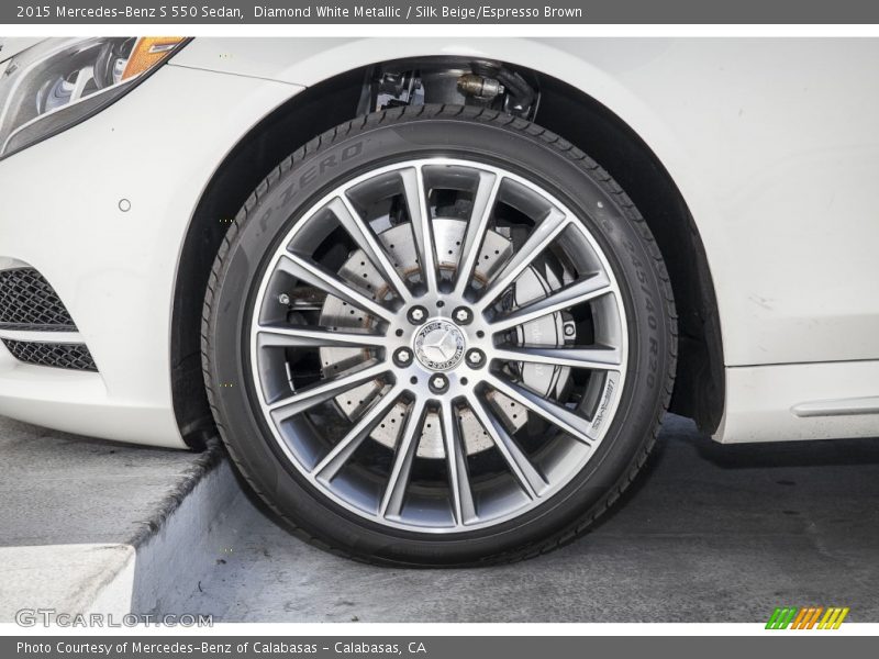 Diamond White Metallic / Silk Beige/Espresso Brown 2015 Mercedes-Benz S 550 Sedan