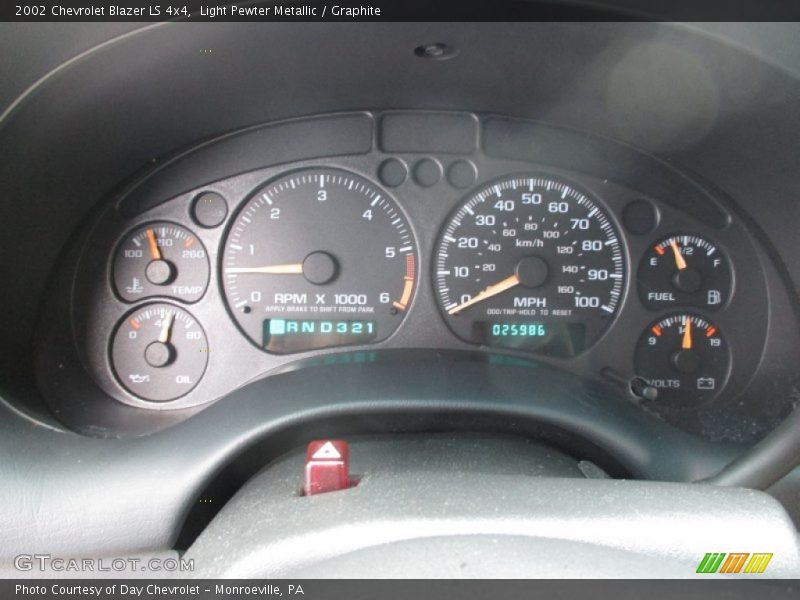Light Pewter Metallic / Graphite 2002 Chevrolet Blazer LS 4x4