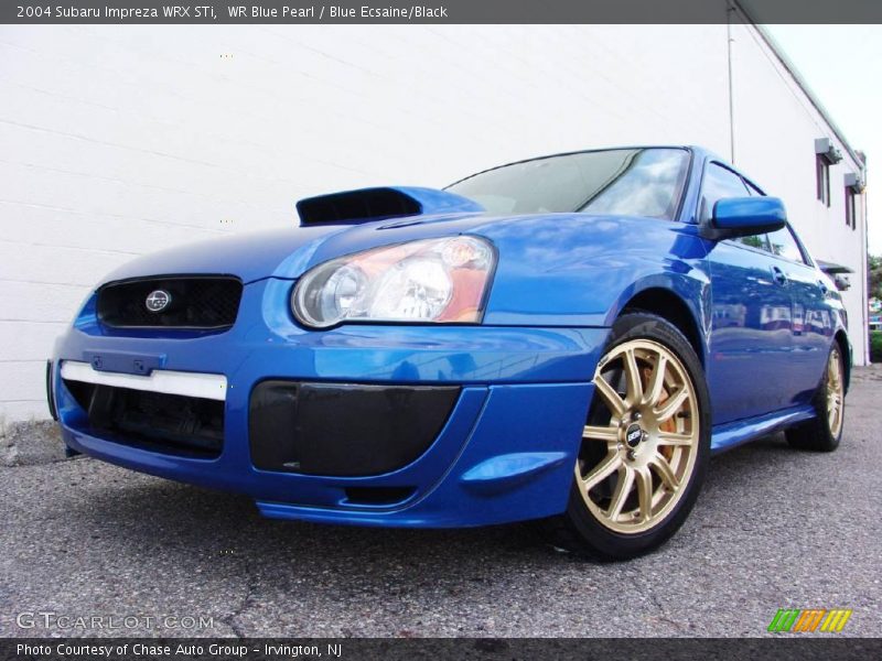 WR Blue Pearl / Blue Ecsaine/Black 2004 Subaru Impreza WRX STi
