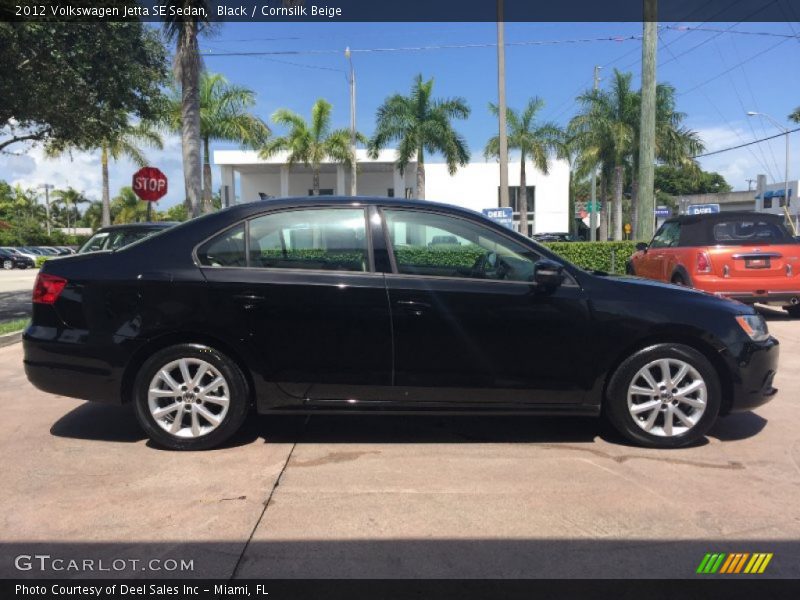 Black / Cornsilk Beige 2012 Volkswagen Jetta SE Sedan