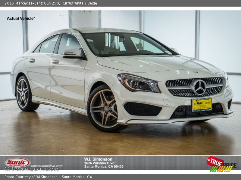 Cirrus White / Beige 2015 Mercedes-Benz CLA 250