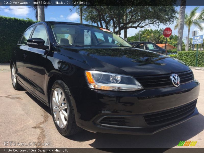 Black / Cornsilk Beige 2012 Volkswagen Jetta SE Sedan