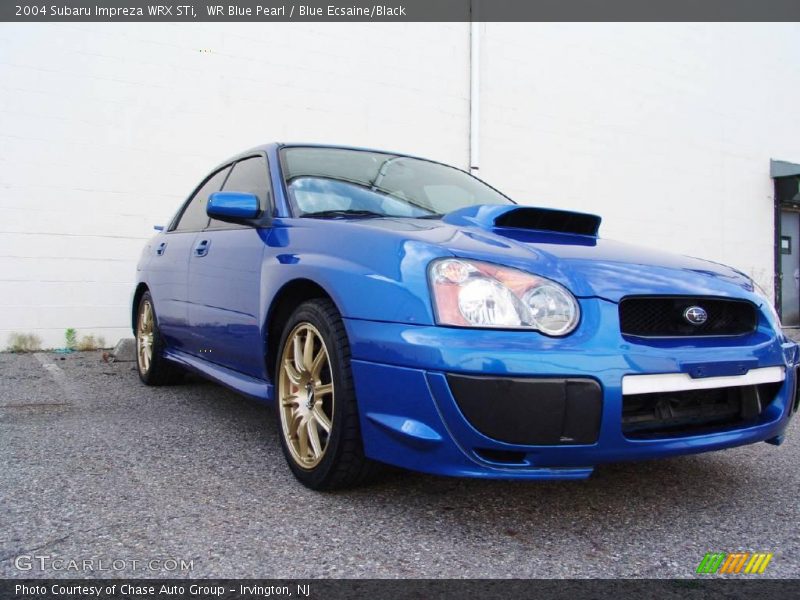 WR Blue Pearl / Blue Ecsaine/Black 2004 Subaru Impreza WRX STi