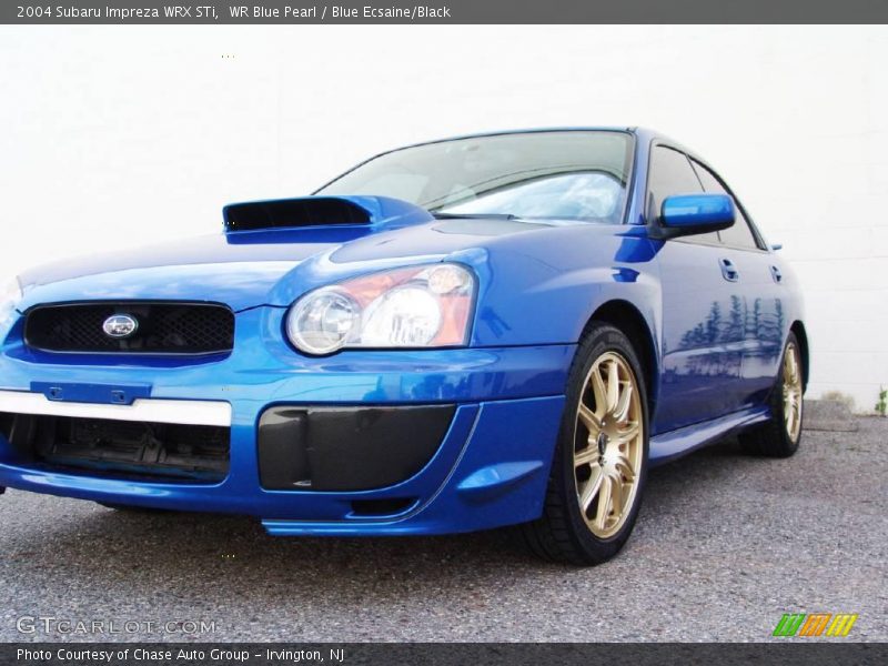 WR Blue Pearl / Blue Ecsaine/Black 2004 Subaru Impreza WRX STi
