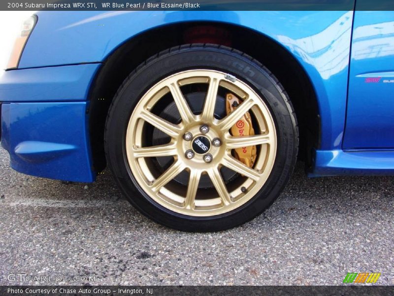 WR Blue Pearl / Blue Ecsaine/Black 2004 Subaru Impreza WRX STi