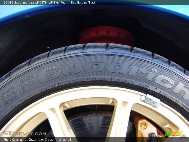 WR Blue Pearl / Blue Ecsaine/Black 2004 Subaru Impreza WRX STi