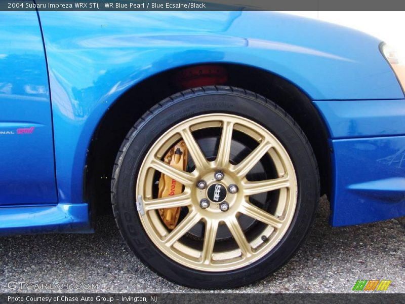 WR Blue Pearl / Blue Ecsaine/Black 2004 Subaru Impreza WRX STi