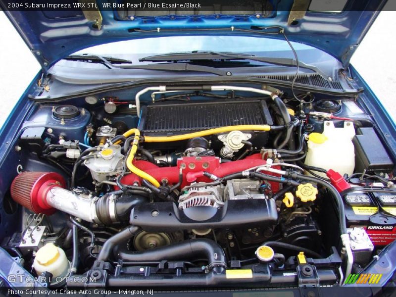 WR Blue Pearl / Blue Ecsaine/Black 2004 Subaru Impreza WRX STi