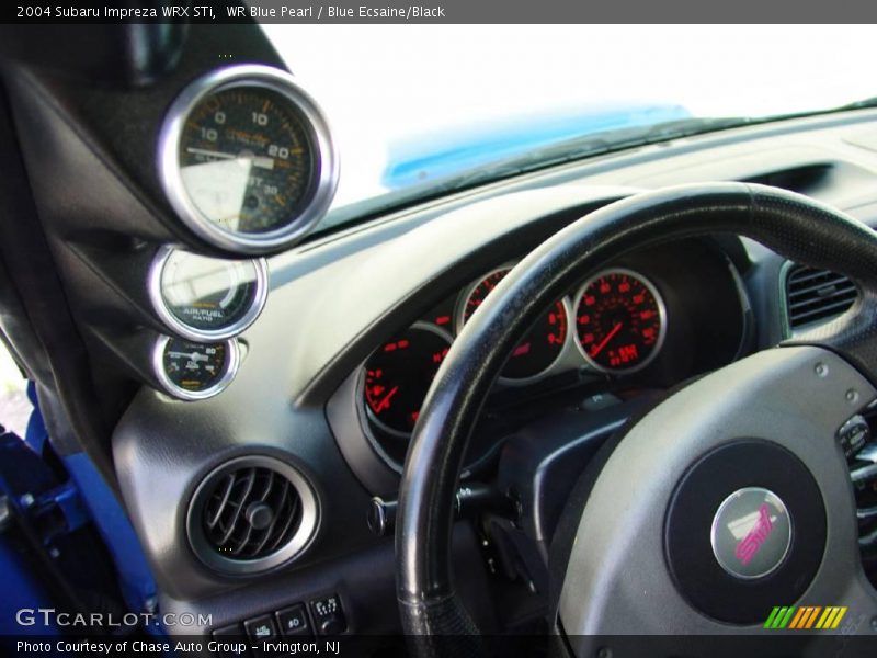 WR Blue Pearl / Blue Ecsaine/Black 2004 Subaru Impreza WRX STi