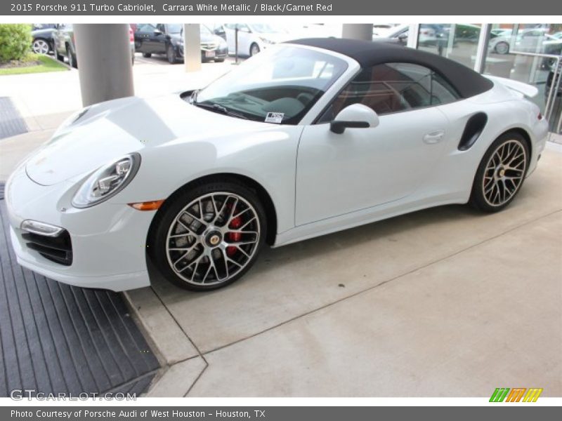 Carrara White Metallic / Black/Garnet Red 2015 Porsche 911 Turbo Cabriolet