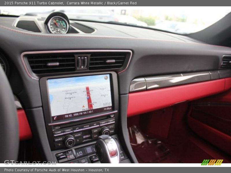 Carrara White Metallic / Black/Garnet Red 2015 Porsche 911 Turbo Cabriolet