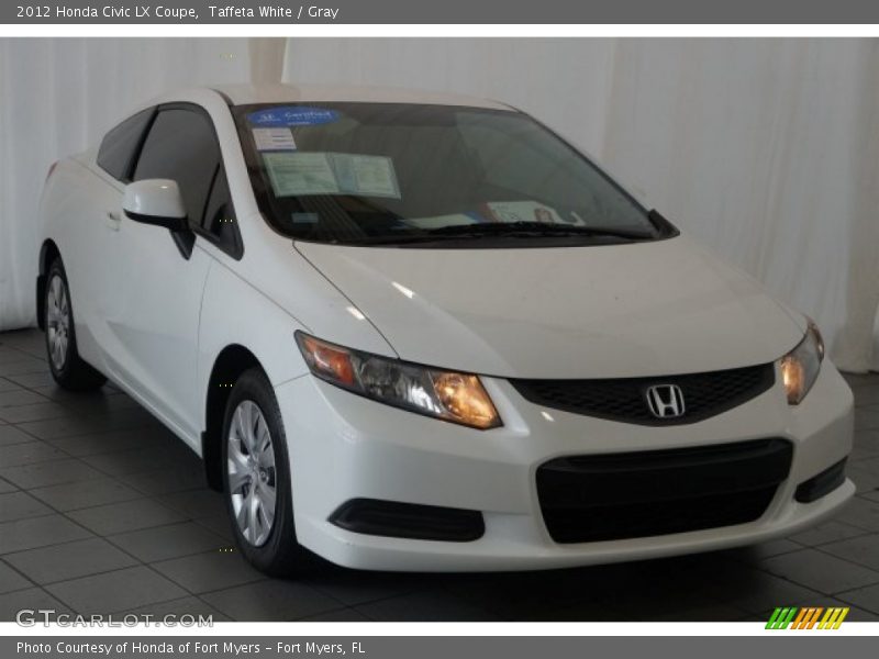 Taffeta White / Gray 2012 Honda Civic LX Coupe